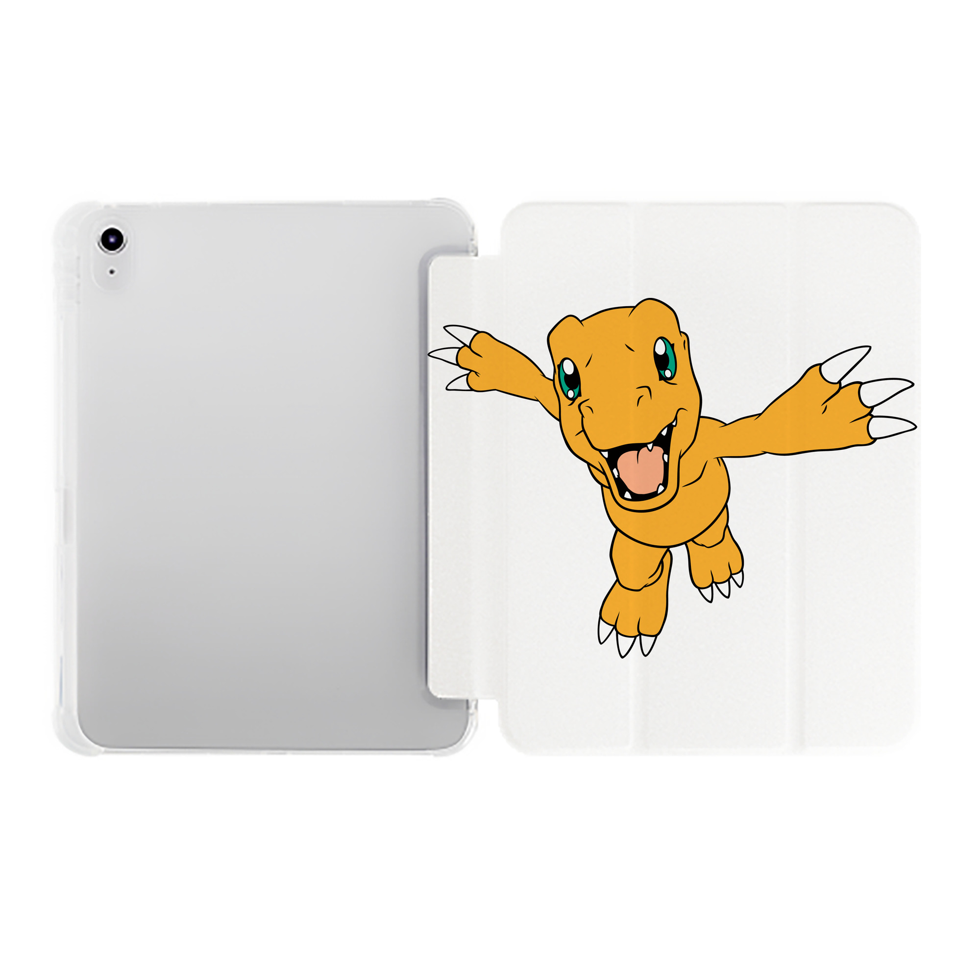 （画像用） Digimon デジタルモンスター/デジモン IPad ケース ペン収納付き 三つ折りスタンド PUレザー×シリコン 対応機種9.5/10.5/10.9インチ